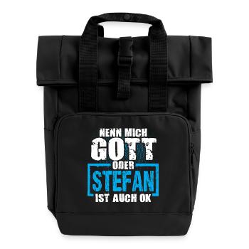 STEFAN - ok - Rolltop Rucksack mit zwei Griffen - Schwarz - Vorne