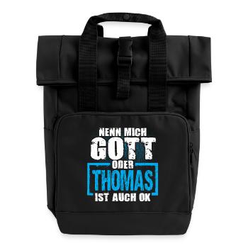 THOMAS - ok - Rolltop Rucksack mit zwei Griffen - Schwarz - Vorne