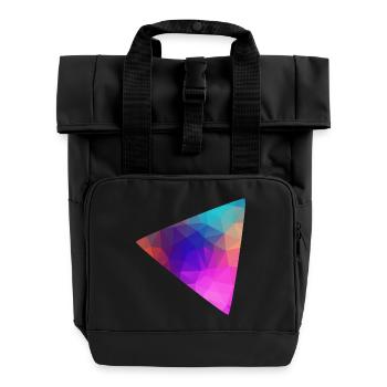 Dreieck bunt - Rolltop Rucksack mit zwei Griffen - Schwarz - Vorne