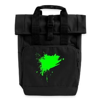 Fleck Bürste Farbe Gespritzt hellgrün Schmutz Grün - Rolltop Rucksack mit zwei Griffen - Schwarz - Vorne