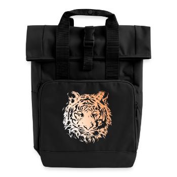 tiger illustration tiere raubkatze symbol icon - Rolltop Rucksack mit zwei Griffen - Schwarz - Vorne