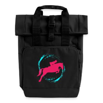 équitation - Sac à dos Roll Top à deux anses - noir - Devant