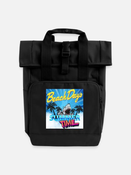 Heure d'été - Sac à dos Roll Top à deux anses - noir