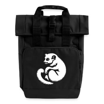 Loris Slowlori Silhouette Säugetier - Rolltop Rucksack mit zwei Griffen - Schwarz - Vorne