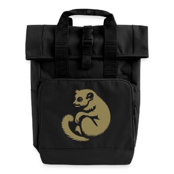 Loris Slowlori Silhouette Säugetier - Rolltop Rucksack mit zwei Griffen - Schwarz - Vorne