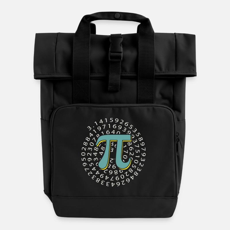 Pi Day - Happy Pi Day - Roll Top Backpack with Two Handles - black