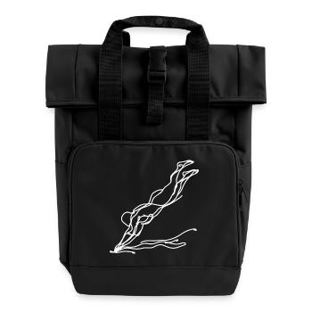 Schwimmer Mädchen Skizze - Rolltop Rucksack mit zwei Griffen - Schwarz - Vorne