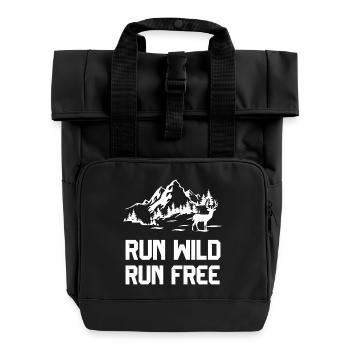 Trail Running - Run Wild, Run Free - Sac à dos Roll Top à deux anses - noir - Devant