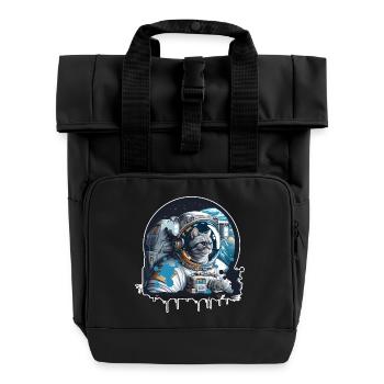 Eine Katze in einem Astronautenanzug - Rolltop Rucksack mit zwei Griffen - Schwarz - Vorne