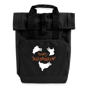 happy halloween ghost kitten - Rolltop Rucksack mit zwei Griffen - Schwarz - Vorne