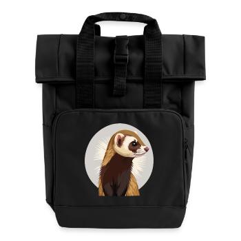 Candace Mascot in Funny Form - Roll Top Backpack with Two Handles - black - Front