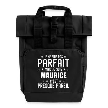 Mauritius: authentic, imperfect, top, perfection - Roll Top Backpack with Two Handles - black - Front