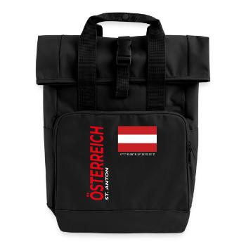 St. Anton - Rolltop Rucksack mit zwei Griffen - Schwarz - Vorne