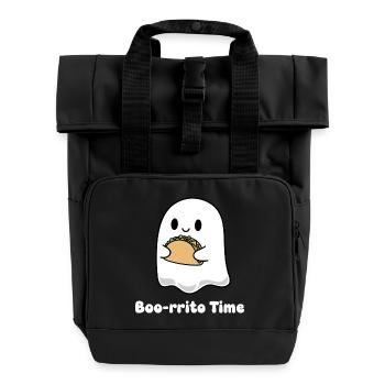Boorito Taco Ghost - Roll Top Backpack with Two Handles - black - Front