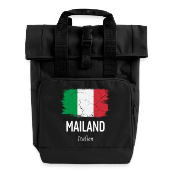 Milan - Roll Top Backpack with Two Handles - black - Front