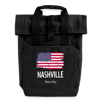 Nashville - Roll Top Backpack with Two Handles - black - Front