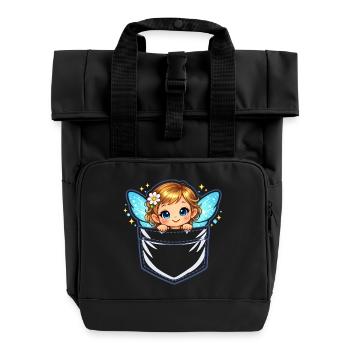 Portail de la Poche des Anges - Sac à dos Roll Top à deux anses - noir - Devant