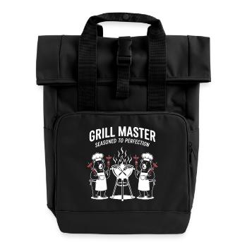 Grillmeister Bärenkoch Duo - Rolltop Rucksack mit zwei Griffen - Schwarz - Vorne