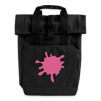 Éclaboussure de peinture rose - Sac à dos Roll Top à deux anses - noir - Devant