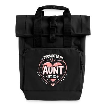 Tante 2026 Tante 2026 Befördert zu Tante 2026 - Rolltop Rucksack mit zwei Griffen - Schwarz - Vorne