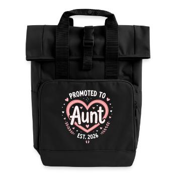 Tante 2026 Tante 2026 Befördert zu Tante 2026 - Rolltop Rucksack mit zwei Griffen - Schwarz - Vorne
