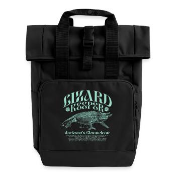 Jackson's Chamäleon Echsenhalter - Rolltop Rucksack mit zwei Griffen - Schwarz - Vorne