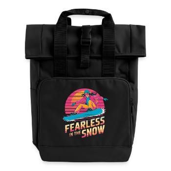 Furchtlos im Schnee - Rolltop Rucksack mit zwei Griffen - Schwarz - Vorne