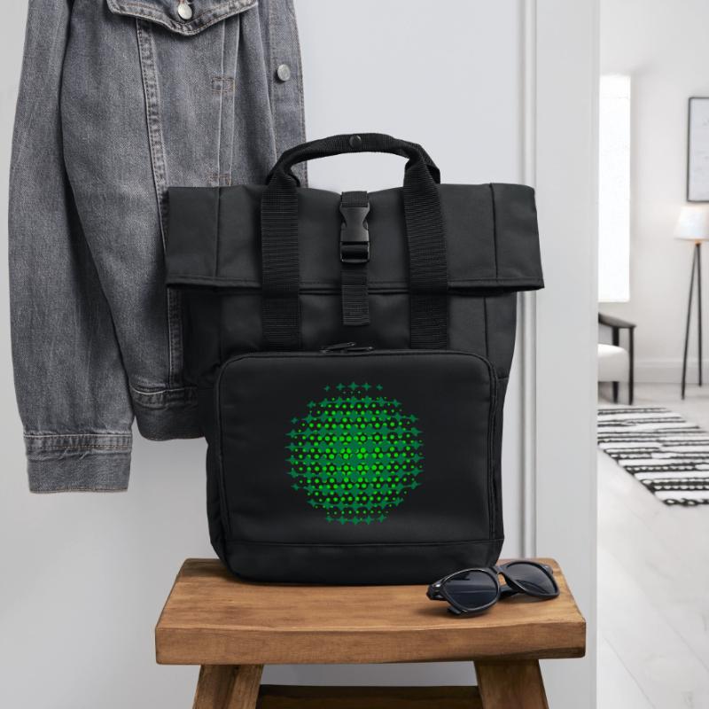 FUNKY DISCO SPACE SUPERNOVA (UK) - MOIRE PATTERNS Roll Top Backpack with Two Handles