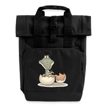 Aligator - Rolltop Rucksack mit zwei Griffen - Schwarz - Vorne