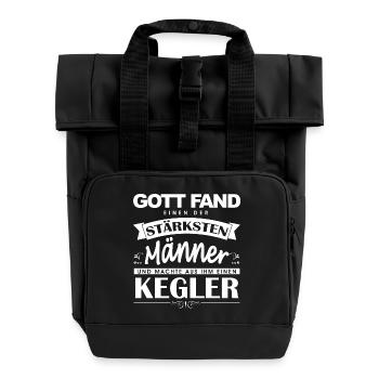 Kegel Shirt-Gott fand - Rolltop Rucksack mit zwei Griffen - Schwarz - Vorne