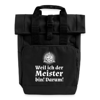 Rollenspiel Meister Gamemaster - Rolltop Rucksack mit zwei Griffen - Schwarz - Vorne