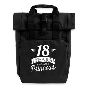 18 years and still a princess - Rolltop Rucksack mit zwei Griffen - Schwarz - Vorne