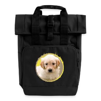 Welpen - Rolltop Rucksack mit zwei Griffen - Schwarz - Vorne