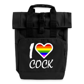 I love - Sac à dos Roll Top à deux anses - noir - Devant