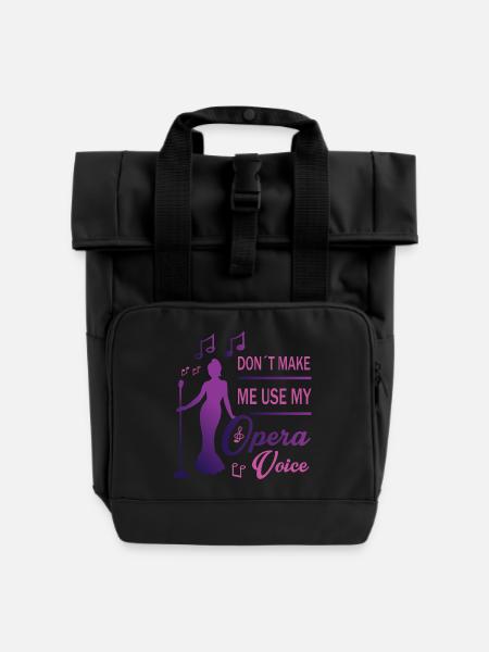 Laute Stimme - Rolltop Rucksack mit zwei Griffen - Schwarz