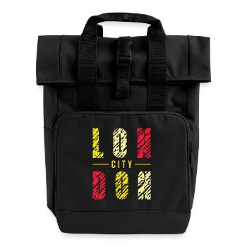 London - Roll Top Backpack with Two Handles - black - Front