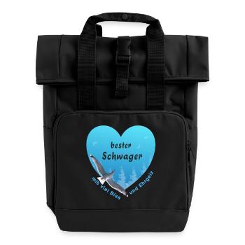 bester Schwager - Rolltop Rucksack mit zwei Griffen - Schwarz - Vorne