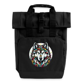 Wolf - Rolltop Rucksack mit zwei Griffen - Schwarz - Vorne