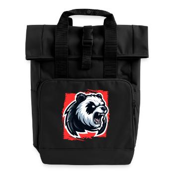 Mad Panda - Roll Top Backpack with Two Handles - black - Front