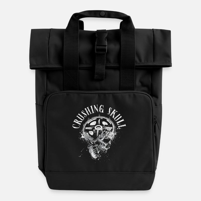 Écrasement du crâne Powerlifting - Sac à dos Roll Top à deux anses - noir