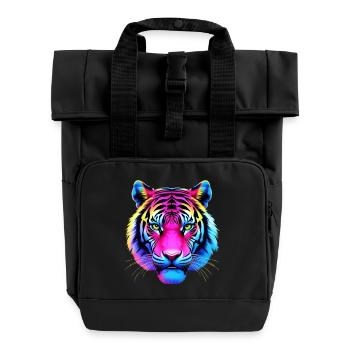 Neon Tiger - Rolltop Rucksack mit zwei Griffen - Schwarz - Vorne