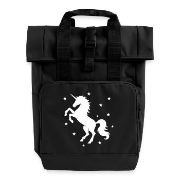 Scène Nocturne Mystique Licorne - Sac à dos Roll Top à deux anses - noir - Devant