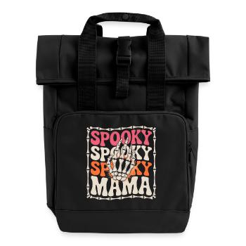 Spooky Mama Skeleton Hand - Roll Top Backpack with Two Handles - black - Front