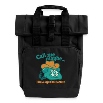Call me for a Square Dance - Roll Top Backpack with Two Handles - black - Front