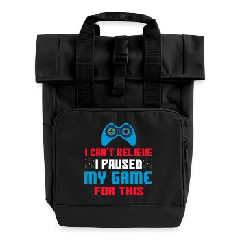 Gamer - Rolltop Rucksack mit zwei Griffen - Schwarz - Vorne