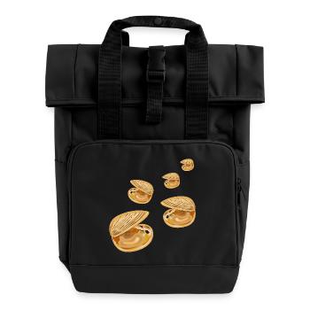 Decorative Shells - Roll Top Backpack with Two Handles - black - Front
