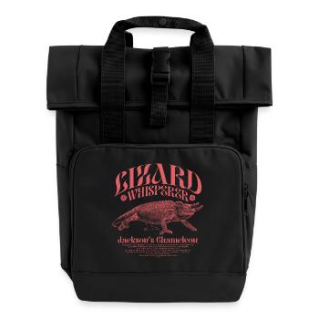 Jackson's Chamäleon Echsenflüsterer - Rolltop Rucksack mit zwei Griffen - Schwarz - Vorne