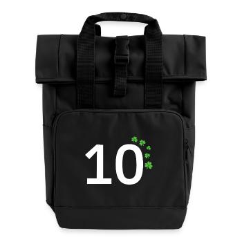 10 - Rolltop Rucksack mit zwei Griffen - Schwarz - Vorne