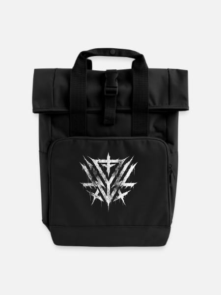 Tribal Metal - Rolltop Rucksack mit zwei Griffen - Schwarz