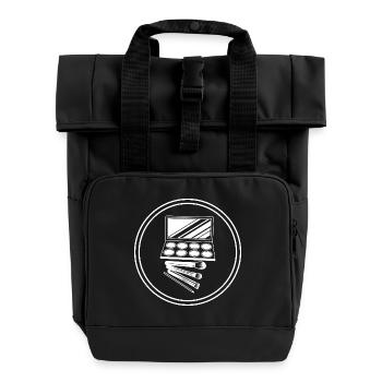 Make Up Cosmetic Icon - Roll Top Backpack with Two Handles - black - Front